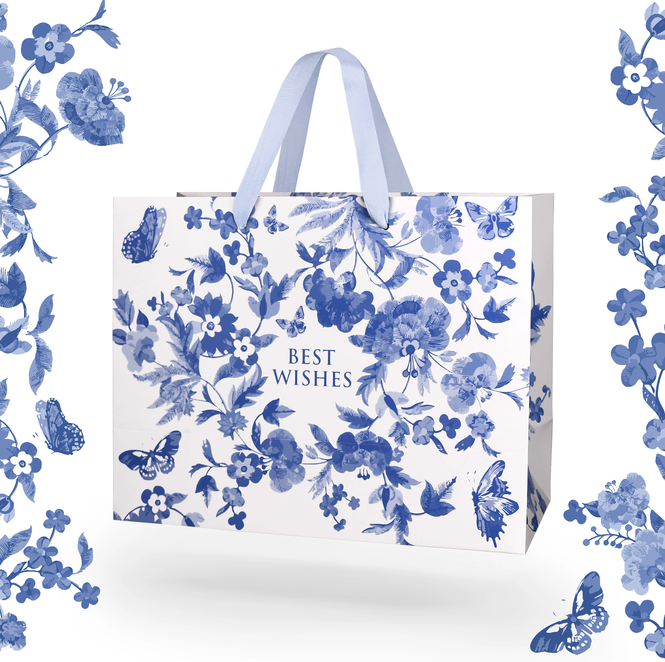 Blue and flower style Chinese ancient style handbag